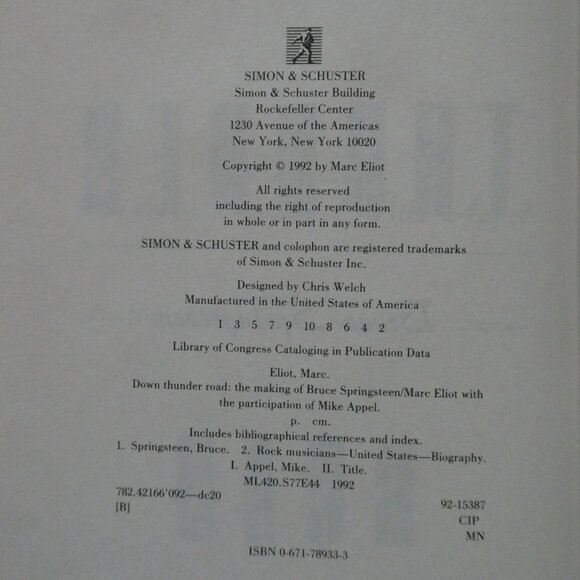 TWO (2) Bruce Springsteen Hard Cover Books. Glory Days and Down Thunder Road - Picture 14 of 16